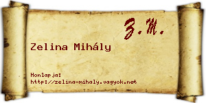 Zelina Mihály névjegykártya